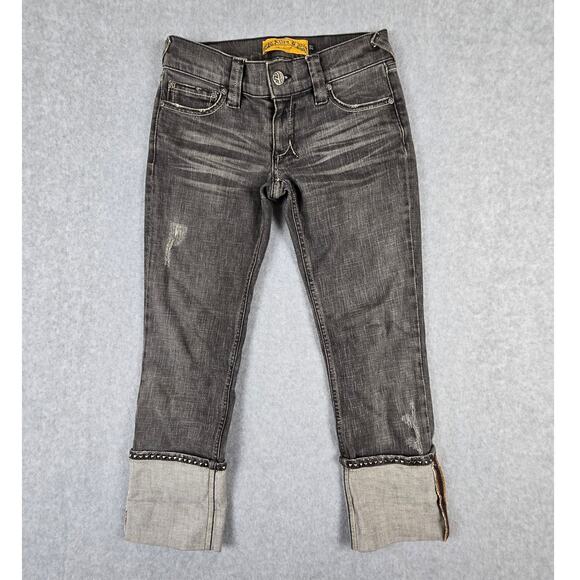 Allen B. by Allen Schwartz Jeans Womens Size 27 Cropped Gray Wash Cuffed Hem - Picture 2 of 16